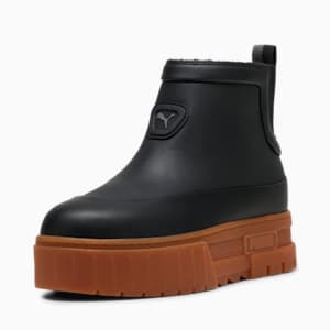 Botas Mayze Wellis Cuero Mid para mujer, PUMA Black, extralarge