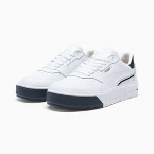 Tenis para mujer Cali Court Classics, PUMA White-PUMA Gold-Cool Dark Gray, extralarge