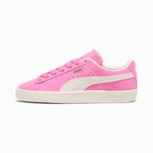 Suede Neon Women's Sneakers, Poison Pink-Frosted Ivory, extralarge