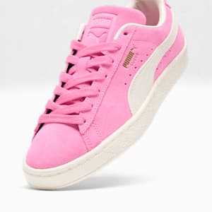 Tenis Suede Neon para mujer, Poison Pink-Frosted Ivory, extralarge