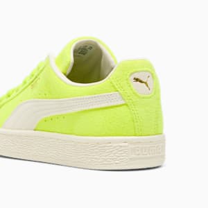 Suede Neon Women's Sneakers, Electric Lime-Frosted Ivory, extralarge