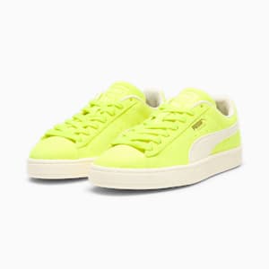 Tenis Suede Neon para mujer, Electric Lime-Frosted Ivory, extralarge