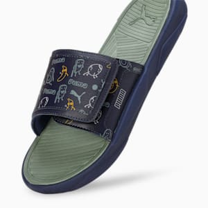 Royalcat Comfort Stablex Men's Slides, PUMA Navy-Eucalyptus-Yellow Sizzle, extralarge-IND