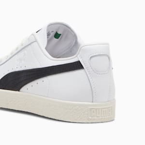 Clyde Leather Sneakers, PUMA White-PUMA Black-Frosted Ivory, extralarge