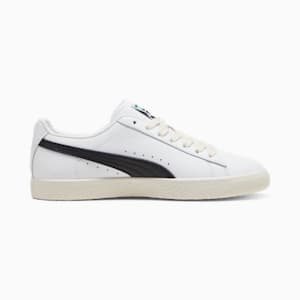 Clyde Leather Sneakers, PUMA White-PUMA Black-Frosted Ivory, extralarge