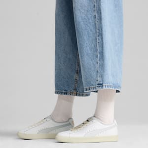 ユニセックス クライド レザー スニーカー, PUMA White-Silver Mist-Frosted Ivory, extralarge-JPN