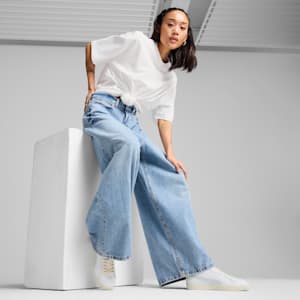ユニセックス クライド レザー スニーカー, PUMA White-Silver Mist-Frosted Ivory, extralarge-JPN