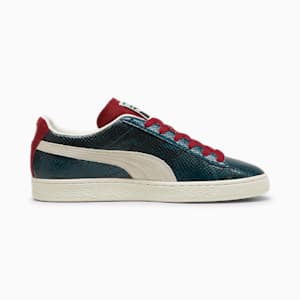 Suede Split Sneakers, Intense Red-Cold Green-Frosted Ivory, extralarge