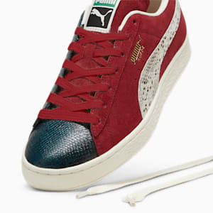 Suede Split Sneakers, Intense Red-Cold Green-Frosted Ivory, extralarge