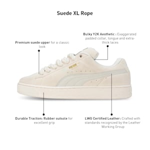 Suede XL Rope Unisex Sneakers, Frosted Ivory-Vapor Gray, extralarge-IND