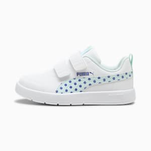 ガールズ コートフレックス V3 ドッティ スニーカー 17-21cm, PUMA White-Peaceful Blue, extralarge-JPN