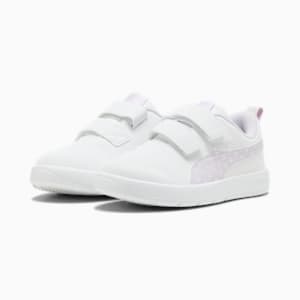 ガールズ コートフレックス V3 ドッティ スニーカー 17-21cm, PUMA White-Lilac Frost, extralarge-JPN