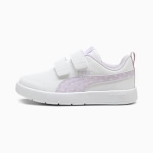 ガールズ コートフレックス V3 ドッティ スニーカー 17-21cm, PUMA White-Lilac Frost, extralarge-JPN