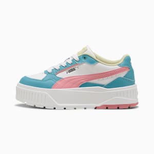 Tenis Karmen II Idol para adolescentes, PUMA White-Pinkscape-Aqua, extralarge