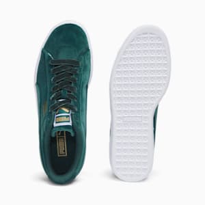 Tenis clásicos de baloncesto de gamuza para mujer, Malachite-Puma Team Gold-PUMA White, extralarge