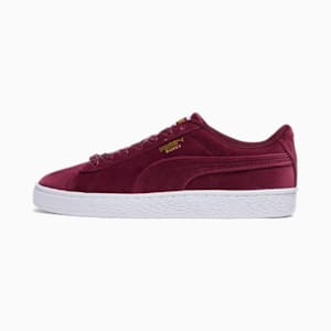 Basket Classic Velvet Women's Sneakers, Dark Jasper-Puma Team Gold-PUMA White, extralarge