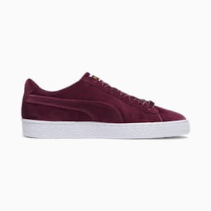 Tenis clásicos de baloncesto de gamuza para mujer, Dark Jasper-Puma Team Gold-PUMA White, extralarge