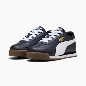 Zapatillas Roma 24 Standard para niños, PUMA Navy-PUMA White, extralarge