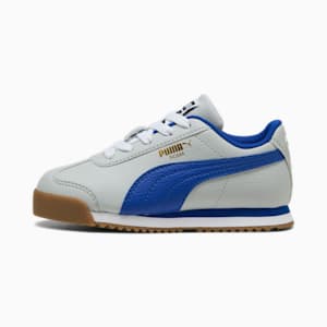 Zapatillas Roma 24 Standard para niños, Cool Light Gray-Vivid Blue, extralarge