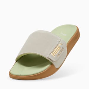 ユニセックス リードキャット 2.0 パレルモ フォイル サンダル, Vapor Gray-PUMA Gold-Gum-Pistachio Green, extralarge-JPN