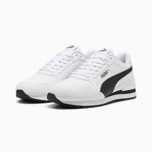 Sneakers ST Runner v4 Leather Homme, PUMA White-PUMA Black-Cast Iron, extralarge