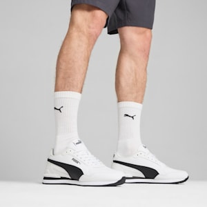 Sneakers ST Runner v4 Leather Homme, PUMA White-PUMA Black-Cast Iron, extralarge