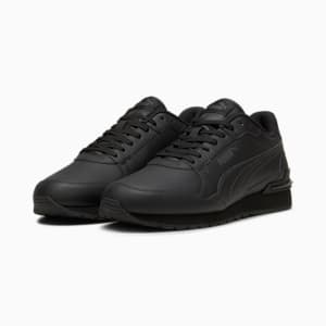 ST Runner v4 Leather Men's Sneakers, PUMA Black-Shadow Gray, extralarge