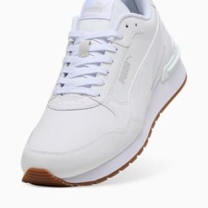 Sneakers ST Runner v4 Leather Homme, PUMA White-Glacial Gray-Gum, extralarge