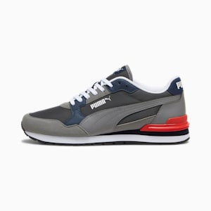 ST Runner v4 Nylon Men's Sneakers, Shadow Gray-Cast Iron-Club Navy-PUMA Red-PUMA White, extralarge