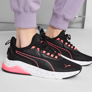Tenis Amplifier Speckle para mujer, PUMA Black-Sunset Glow, extralarge