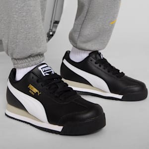 Tenis para niños grandes Roma 24 Standard, PUMA Black-PUMA White, extralarge
