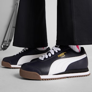 Tenis para niños grandes Roma 24 Standard, PUMA Navy-PUMA White, extralarge