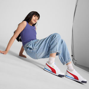 Roma 24 Standard Big Kids' Sneakers, PUMA White-For All Time Red, extralarge