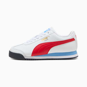 Tenis para niños grandes Roma 24 Standard, PUMA White-For All Time Red, extralarge