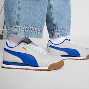 Tenis para niños grandes Roma 24 Standard, Cool Light Gray-Vivid Blue, extralarge