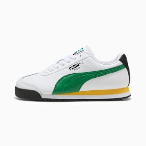 Tenis para niños grandes Roma 24 Standard, PUMA White-Archive Green, extralarge