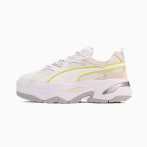 ウィメンズ PUMA x dazzlin ブラスター スニーカー, PUMA White-Vapor Gray, extralarge-JPN