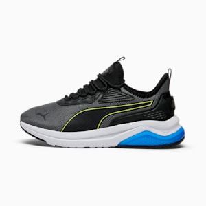 Amplifier Men's Wide Sneakers, Cool Dark Gray-Electric Lime-PUMA Black-PUMA Team Royal, extralarge
