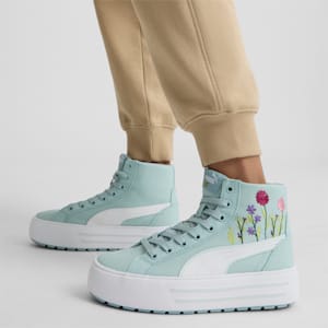 Kaia 2.0 Mid Floral Women's Sneakers, Turquoise Surf-PUMA White-Dewdrop, extralarge