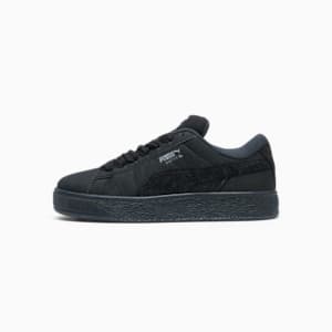 PUMA x COLLINA STRADA Suede XL Black Women's Sneakers, Flat Dark Gray-PUMA Black-PUMA Silver, extralarge