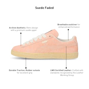 Suede Faded Unisex Sneakers, Bright Melon-Frosted Ivory, extralarge-IND