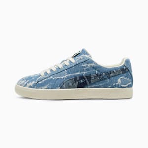 Clyde Denim Sneakers, Frosted Ivory-Faded Denim, extralarge