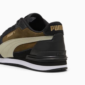 ST Runner v4 Suede Men's Sneakers, Deep Olive-Pebble Gray-PUMA Black-Puma Team Gold, extralarge