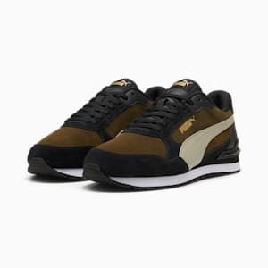ST Runner v4 Suede Men's Sneakers, Deep Olive-Pebble Gray-PUMA Black-Puma Team Gold, extralarge