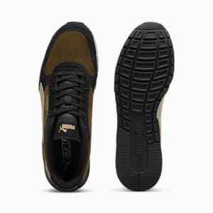 ST Runner v4 Suede Men's Sneakers, Deep Olive-Pebble Gray-PUMA Black-Puma Team Gold, extralarge