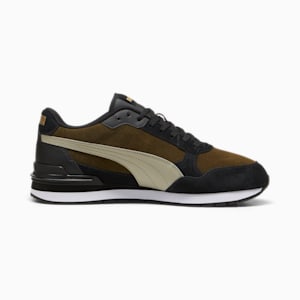 ST Runner v4 Suede Men's Sneakers, Deep Olive-Pebble Gray-PUMA Black-Puma Team Gold, extralarge