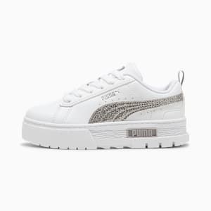 Mayze Glitter Little Kids' Easy On Sneakers, PUMA White-PUMA Silver, extralarge