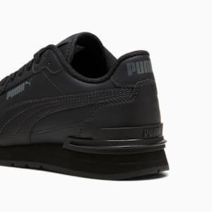 ST Runner v4 Leather Big Kids' Sneakers, PUMA Black-Shadow Gray, extralarge