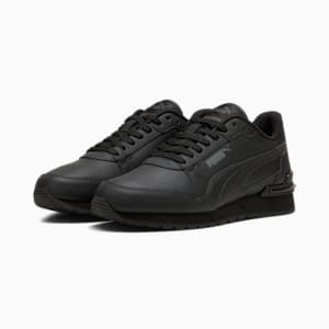 ST Runner v4 Leather Big Kids' Sneakers, PUMA Black-Shadow Gray, extralarge