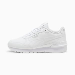 Sneakers ST Runner v4 Leather Enfant et adolescent, PUMA White-Cool Light Gray, extralarge